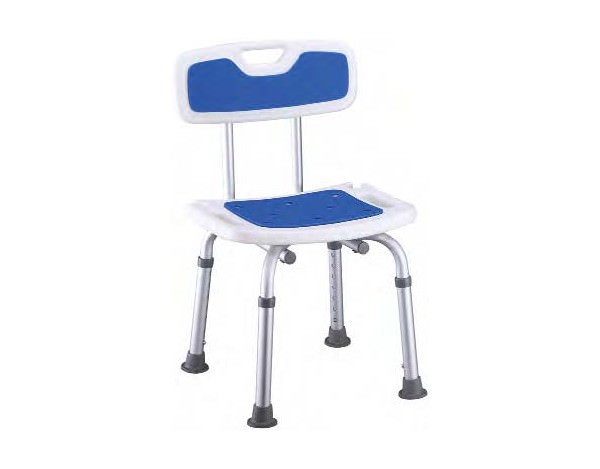 Silla para baño con respaldo regulable en altura
