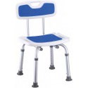 Silla para baño con respaldo regulable en altura